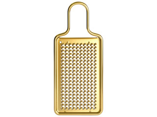 Golden Grater on White Background