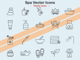 Icons representing spa and wellness services