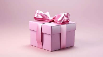Obraz premium Pink-Colored Gift Box Isolated on Plain Background 