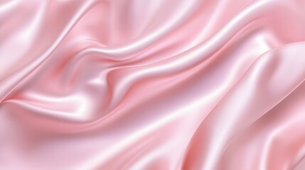 Fototapeta premium A smooth, flowing pink satin fabric showcasing elegant drapery and sheen.