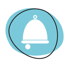Glocke Button - Icon in blau und weiß