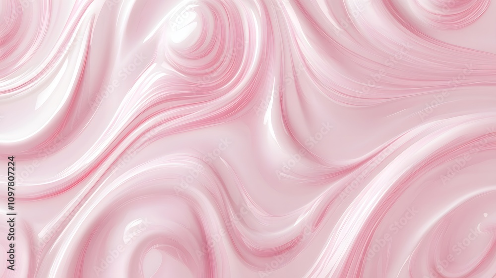 Poster a smooth, glossy pink abstract texture with swirling patterns.