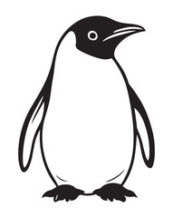 Obraz premium Penguin Silhouette Vector Illustration, Minimalist Penguin Silhouette Isolated, Black Penguin Silhouette Icon Set, Penguin Silhouette Clipart for Print and Web.