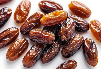 dried dates on a white background
