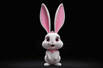 Obraz premium araffe with pink ears and a bow tie standing in front of a black background