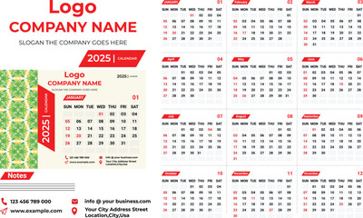 Calendar for Year 2025 (United States)