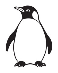 Obraz premium Penguin Silhouette Vector Illustration, Minimalist Penguin Silhouette Isolated, Black Penguin Silhouette Icon Set, Penguin Silhouette Clipart for Print and Web.