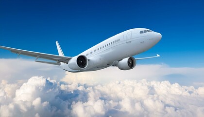 Obraz premium Skyward Journey: 3D Illustration of an Airplane in Daylight Flight