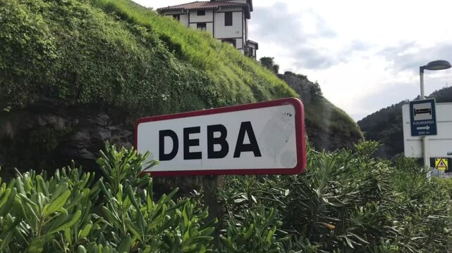 Deba sign, Basque Country, Spain	