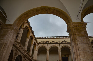 Charming and historic courtyard of the University of Catania