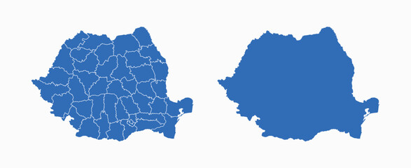 Romania Map vector icon. Minimalistic Colorful Map of Romania.