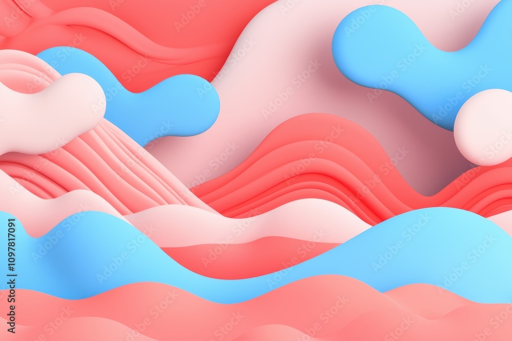 Poster colorful abstract background with waves and soft curves
