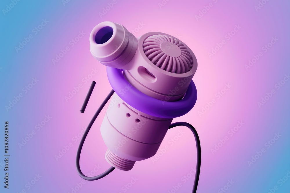 Aufkleber abstract 3d render of a futuristic pink device with purple accents and a minimalist design