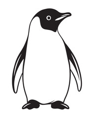 Obraz premium Penguin Silhouette Vector Illustration, Minimalist Penguin Silhouette Isolated, Black Penguin Silhouette Icon Set, Penguin Silhouette Clipart for Print and Web.