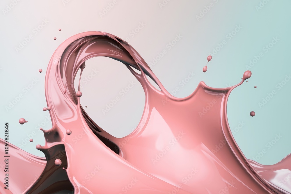 Poster Pink liquid splash  dynamic motion  abstract background  elegant design