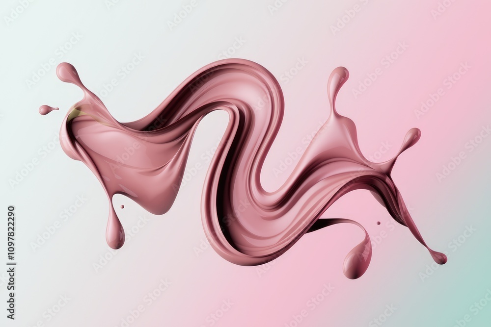 Poster Abstract pink liquid splash  flowing and dynamic  creating an elegant and artistic design