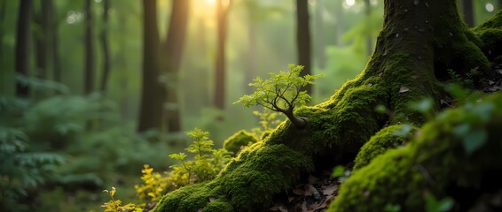 Moss on a tree in the forest