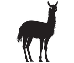 Fototapeta premium llama cartoon illustration vector design, Minimalist llama silhouette icon