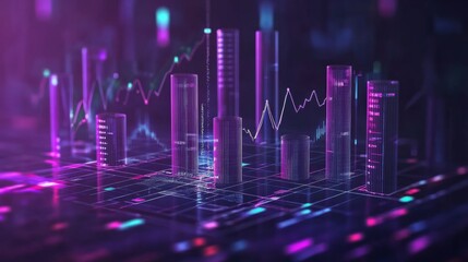Fototapeta premium Financial growth tracking with data visualization, perfect for business intelligence reports