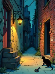 old street in the night