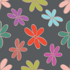 Cute floral vector seamless pattern.