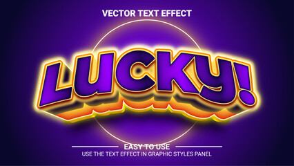 3d lucky glow editable text effect