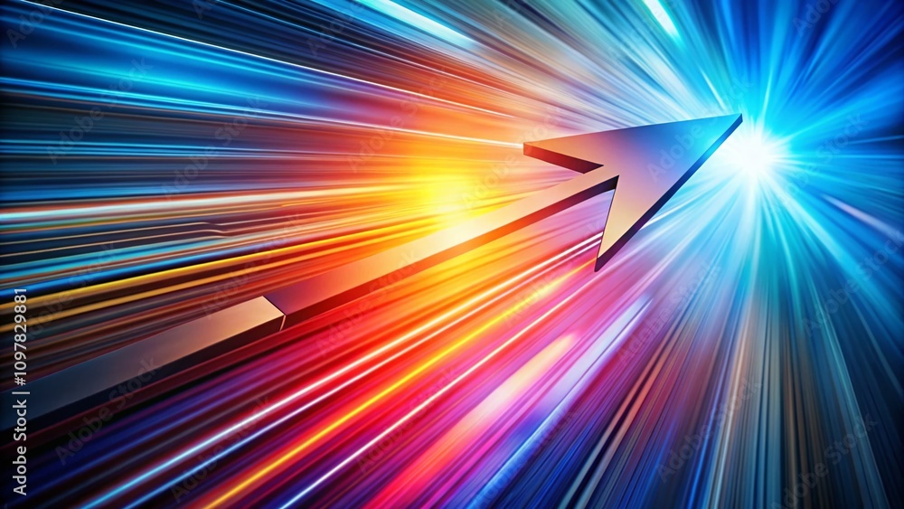 Poster conceptual photography of an arrow rotation sign depicting change and direction in a modern, abstrac