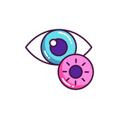 Beauty Eye Contact Lens Icon Illustration