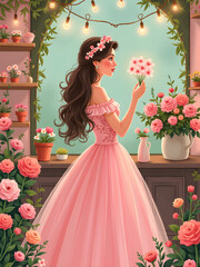 bride with bouquet of flowers