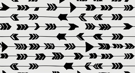 Black Arrow pattern hand drawn design on White background illustration