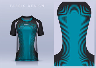 Fabric textile design for Sport t-shirt, Soccer jersey mockup for football club. uniform front view.	
