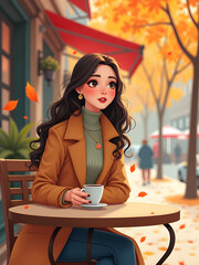 woman sitting in a cafe