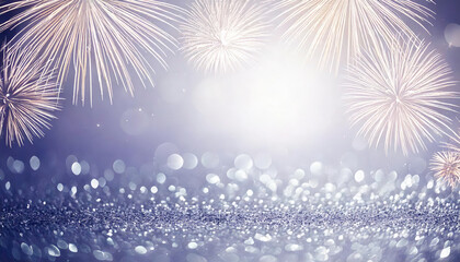 Sparkling Fireworks Display Over Glitter