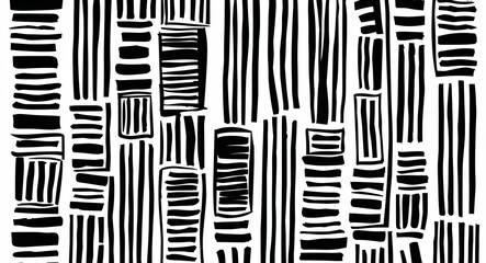 Black Rectangle pattern hand drawn design on Brown background illustration