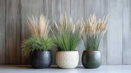 Potted ornamental grasses for indoor or outdoor decor, adding texture and greenery