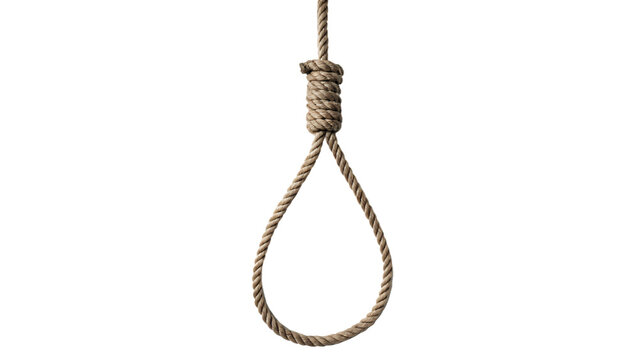 Isolated rope noose, a symbol of hanging and death