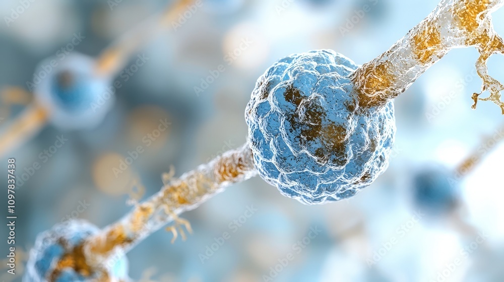 Aufkleber microscopic neural network ai brain neuron connections abstract science technology