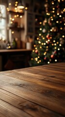 Warm Christmas Kitchen Setting with Festive Decorations?