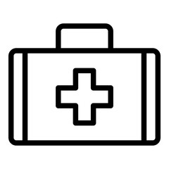 Obraz premium First aid kit icon. Vector line icon 