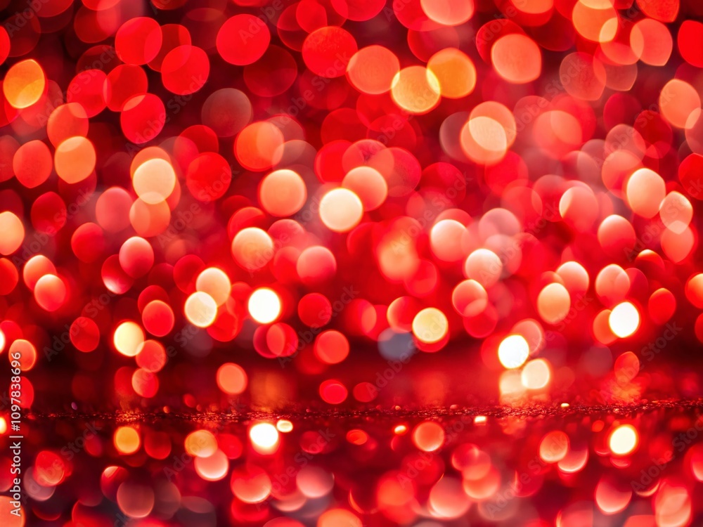 Poster Defocused Abstract Red Lights Background for Captivating Visuals with Bokeh Effect and Depth, Perfect for Use in Creative Projects and Graphic Design Applications