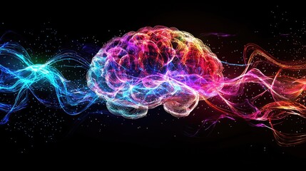 Fototapeta premium an artistic colorful image of brain waves