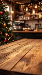 Warm Christmas Kitchen Setting with Festive Decorations?