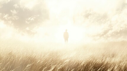 Fototapeta premium Person Walking Through Nature Seeking Emotional Clarity