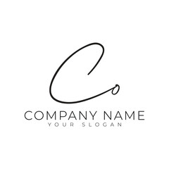 CO handwritten signature monogram letter logo design template for personal branding or business