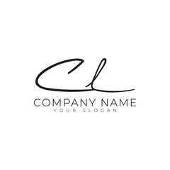 CL handwritten signature monogram letter logo design template for personal branding or business