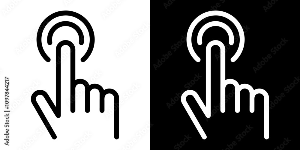 Poster ofvs758 outlinefilledvectorsign ofvs - hand cursor icon click . self service . isolated transparent 