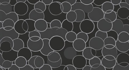 Obraz premium Gray Circle pattern hand drawn design on Black background illustration