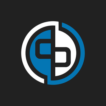 recommend clip art: the logo consists of the letter d p. Abstract, outline and elegant.