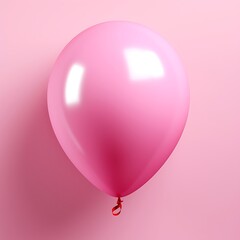 Pink Balloon Isolated Against a Plain Background
