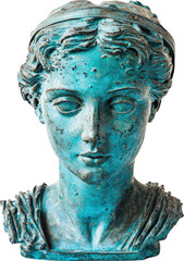 Obraz premium Antique turquoise statue of a female figure